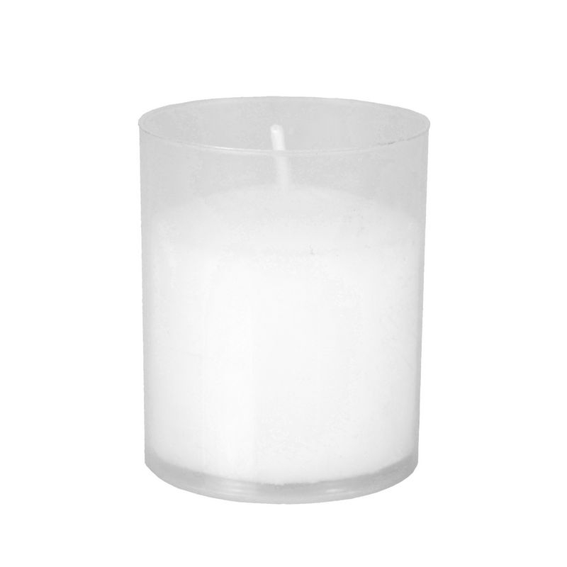 Stearinlys I Plastikglas Hvid - 4 stk (6,5 x 5 cm) - Temashop