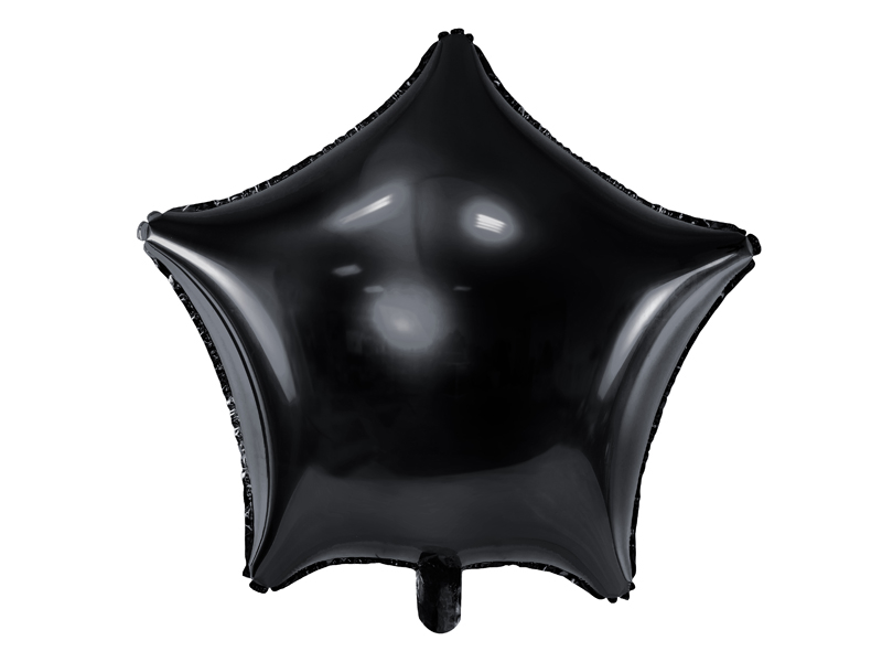 Stjerne Folieballon Sort - 1 stk (48 cm) | Sort tema Folieballoner - Temashop
