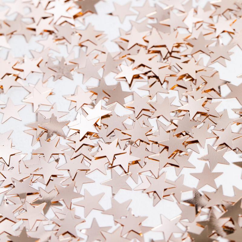Stjerne Konfetti Rosaguld - 1 pose (14 g) | Rosaguld tema Konfetti - Temashop