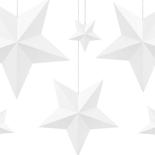 Stjerne Loftspynt Hvid - 6 stk (11,5 - 35 cm) - Temashop