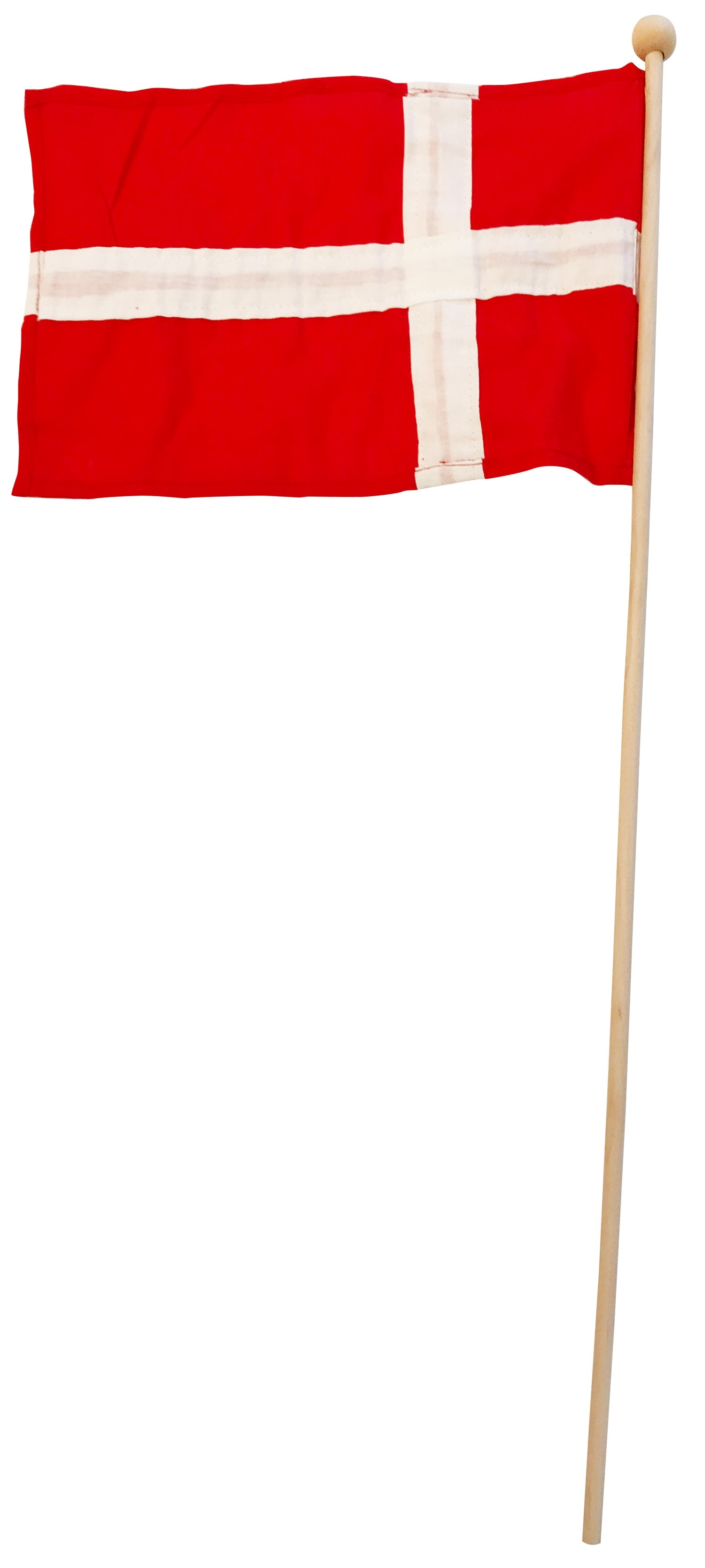 Stof Dannebrog Flag På Træpind