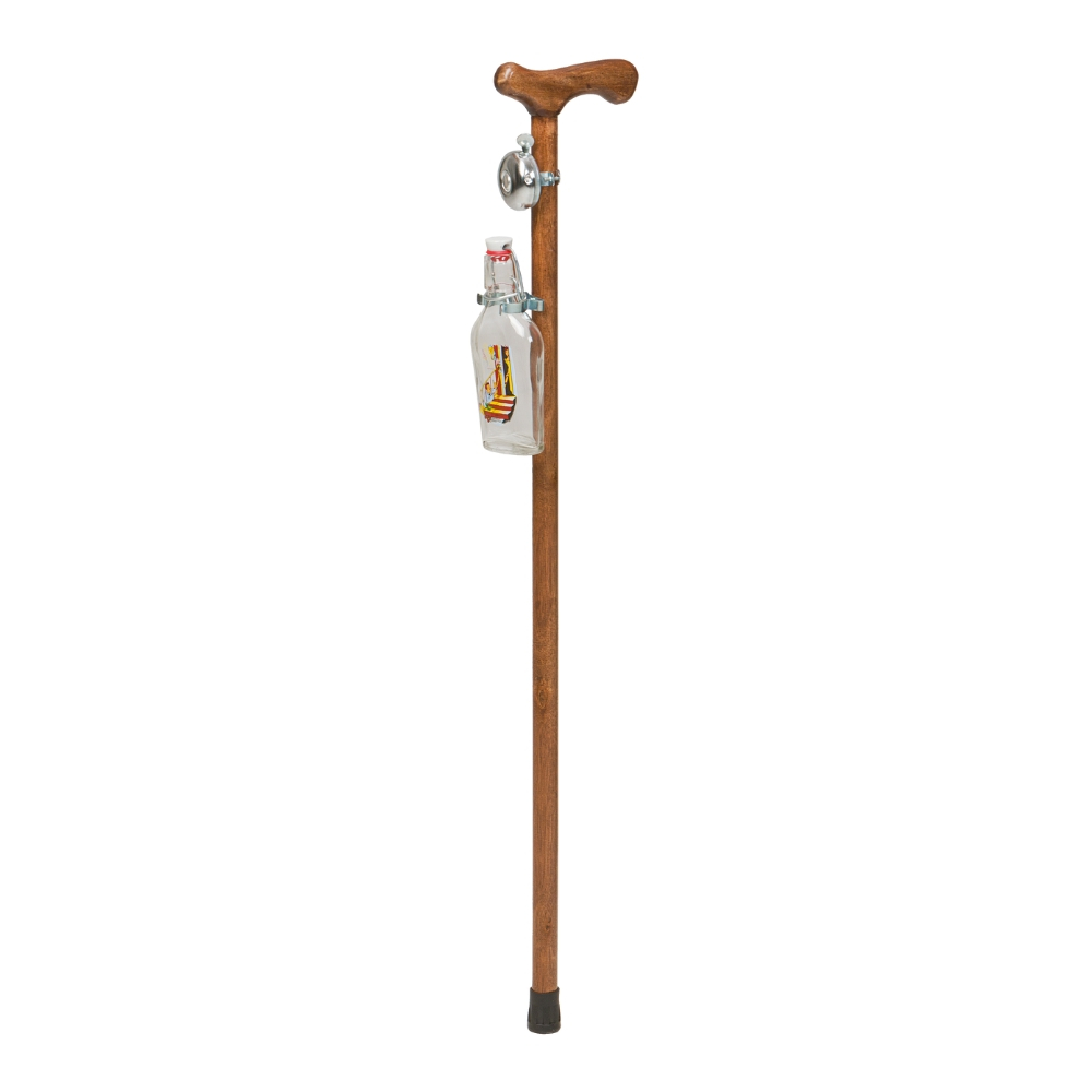 Stok Med Flaske & Klokke (89 cm) | Gammel mand Lommelærke / Drikketilbehør - Kropstilbehør - Temashop