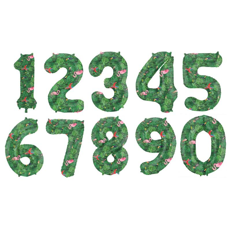 Stor Jungle Talballon - 1 stk (86 cm) | Jungle tema Folieballoner tal / bogstav - Temashop