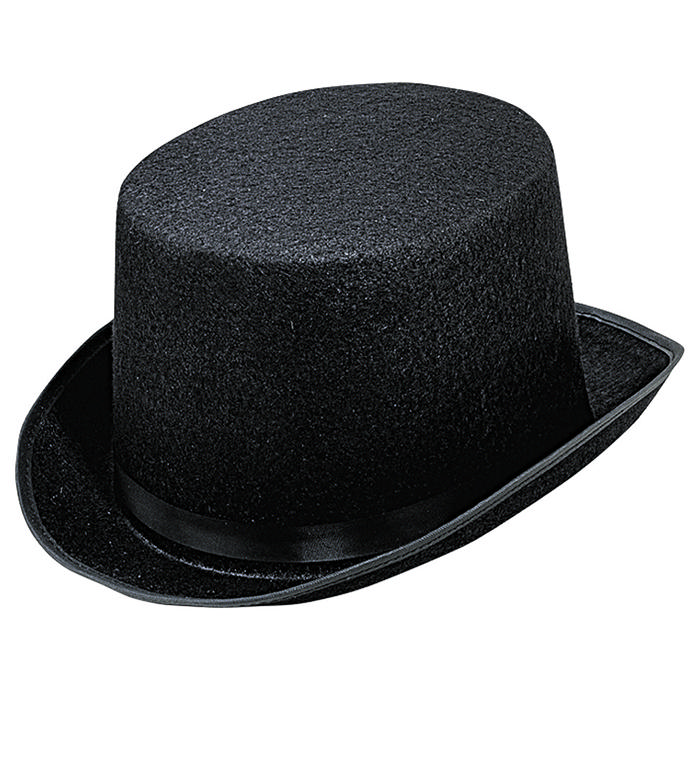 Stor sort tophat | Gentleman Hat / Hue / Hjelm - Hovedtilbehør - Temashop