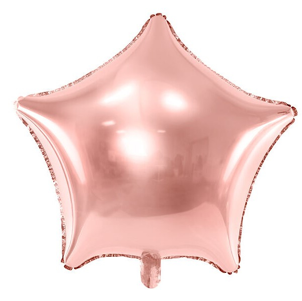 Stor Stjerne Folieballon Rosaguld - 1 stk (70 cm) | Rosaguld tema Folieballoner - Temashop