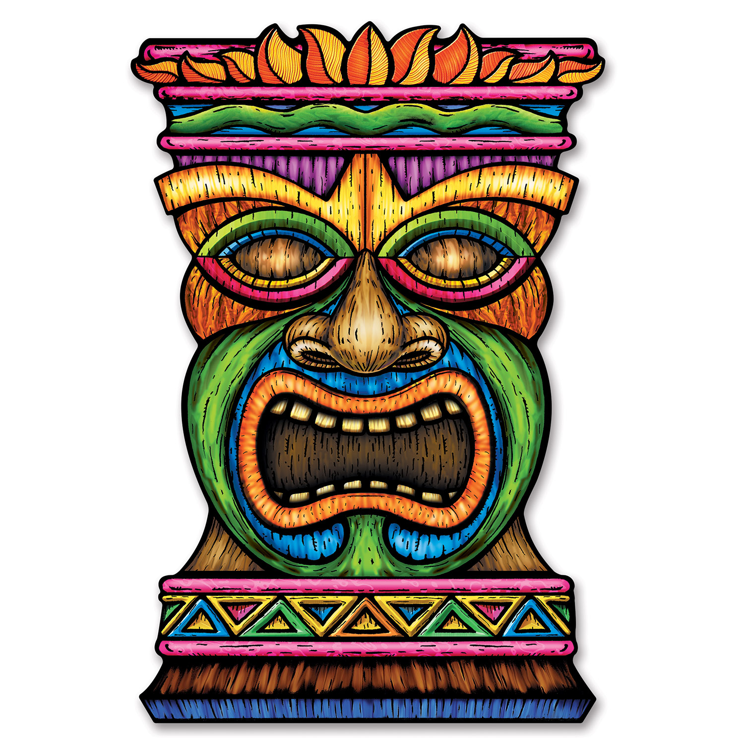 Stor Tiki Papfigur - 1 stk (91 cm) | Hawaii Cutouts - Temashop
