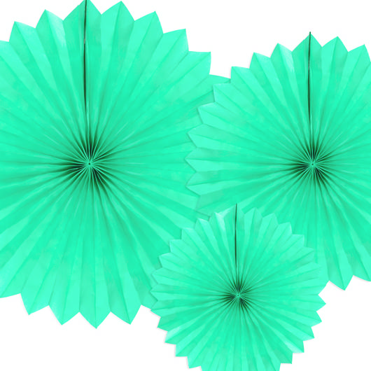 Store Rosetter Mintgrøn - 3 stk (40 cm) | Mint Tema Vifter / Rosetter - Temashop
