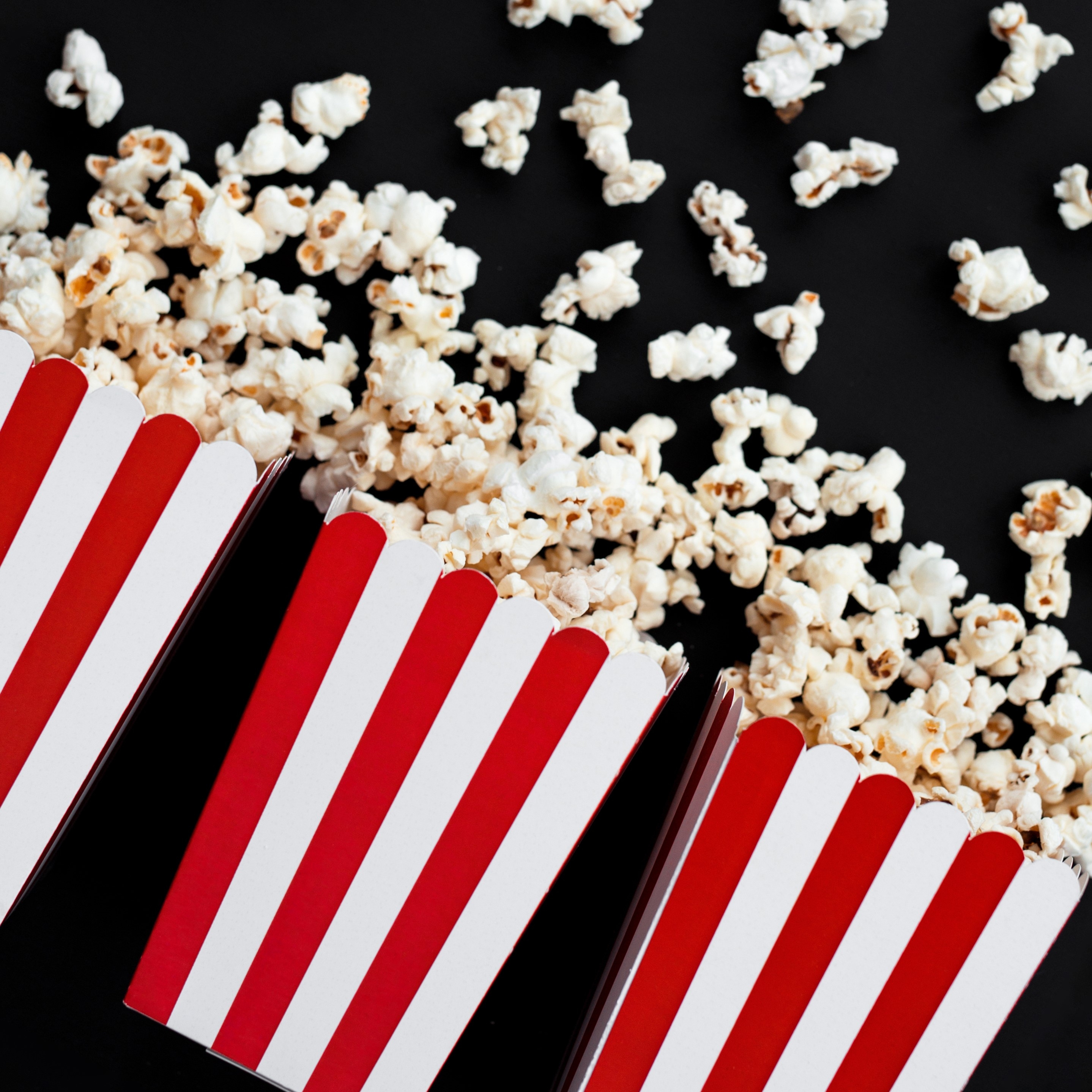 Stribede Popcornbægre Rød - 6 stk (7 x 12,5 cm) - Temashop