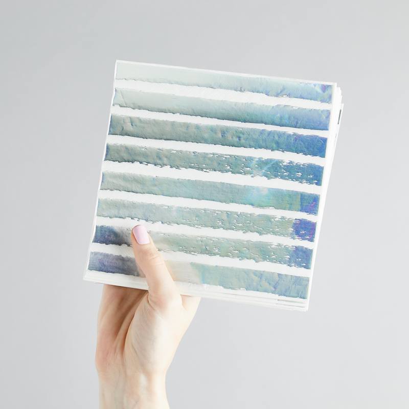Stribede Servietter Iriserende - 16 stk (33 x 33 cm) - Temashop