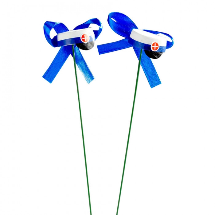 Student Cocktailpinde Blå - 2 stk (20 cm) | Studerende Kagepinde - Temashop