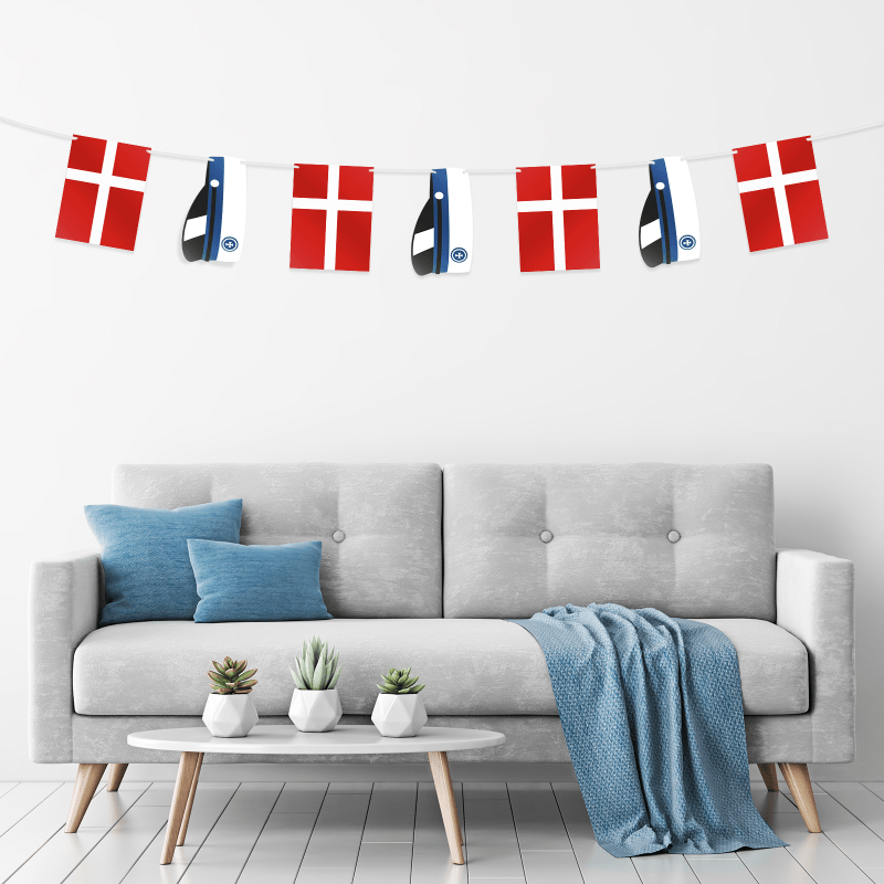 Student Flagguirlande Blå - 1 stk (3 m) | Studerende Guirlander - Temashop