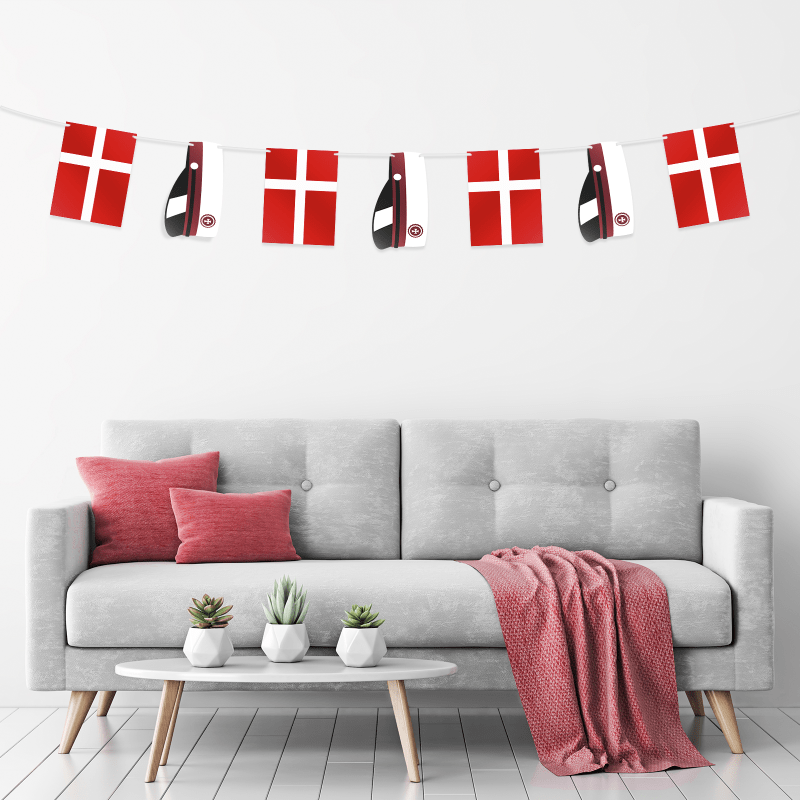 Student Flagguirlande Rød - 1 stk (3 m) | Studerende Guirlander - Temashop
