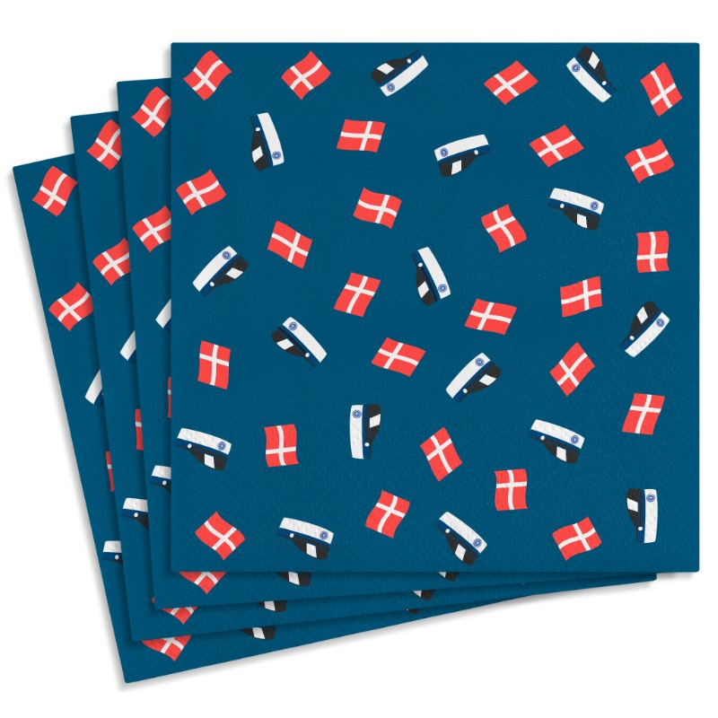 Studenter Servietter Blå - 20 stk (33 x 33 cm) | Studerende Servietter - Temashop