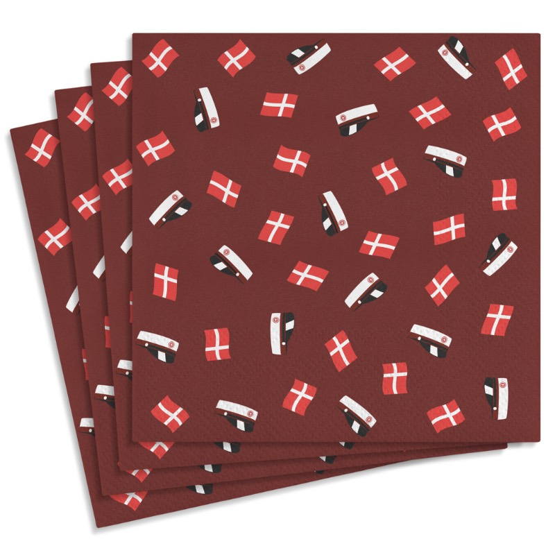 Studenter Servietter Rød - 20 stk (33 x 33 cm) | Studerende Servietter - Temashop