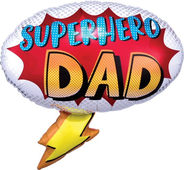 Superhero Dad Folieballon - 1 stk (68 x 66 cm) | Fars dag Folieballoner - Temashop