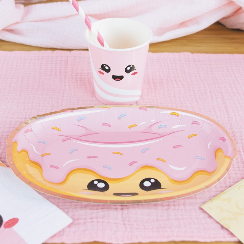Sweety Junkfood Paptallerkener - 8 stk (23 cm) | Kage Tallerkner - Temashop