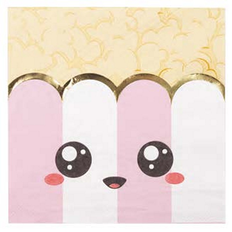 Sweety Junkfood Servietter - 16 stk (33 x 33 cm) | Kage Servietter - Temashop