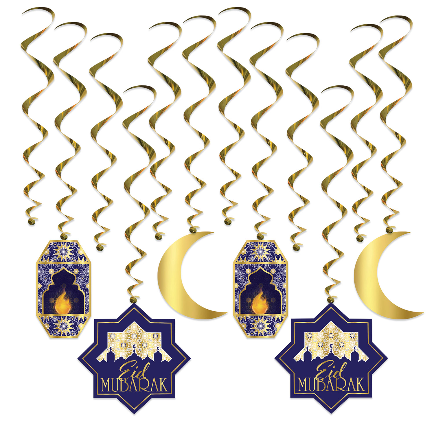 Swirls Eid Mubarak - 6 stk | Eid Spiraler/string - Temashop