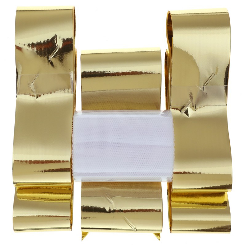 Sløjfesæt Guld - 6 stk (24,5 x 23,5 x 7 cm) | Guld tema Bånd - Temashop