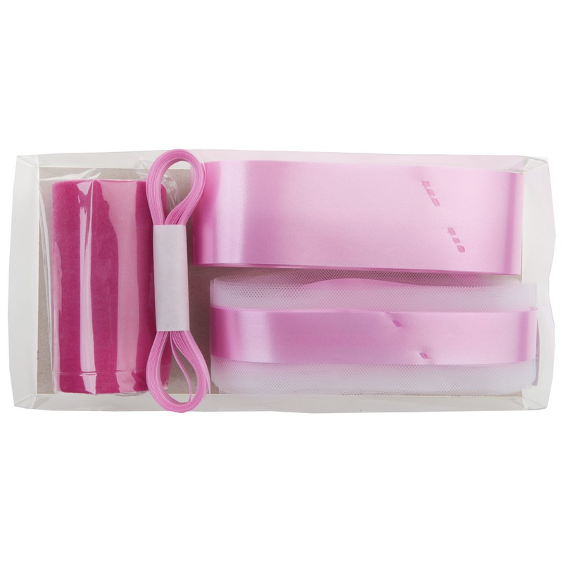 Sløjfesæt Pink - 6 stk (16 x 12 x 5 cm) | Bryllup Bånd - Temashop