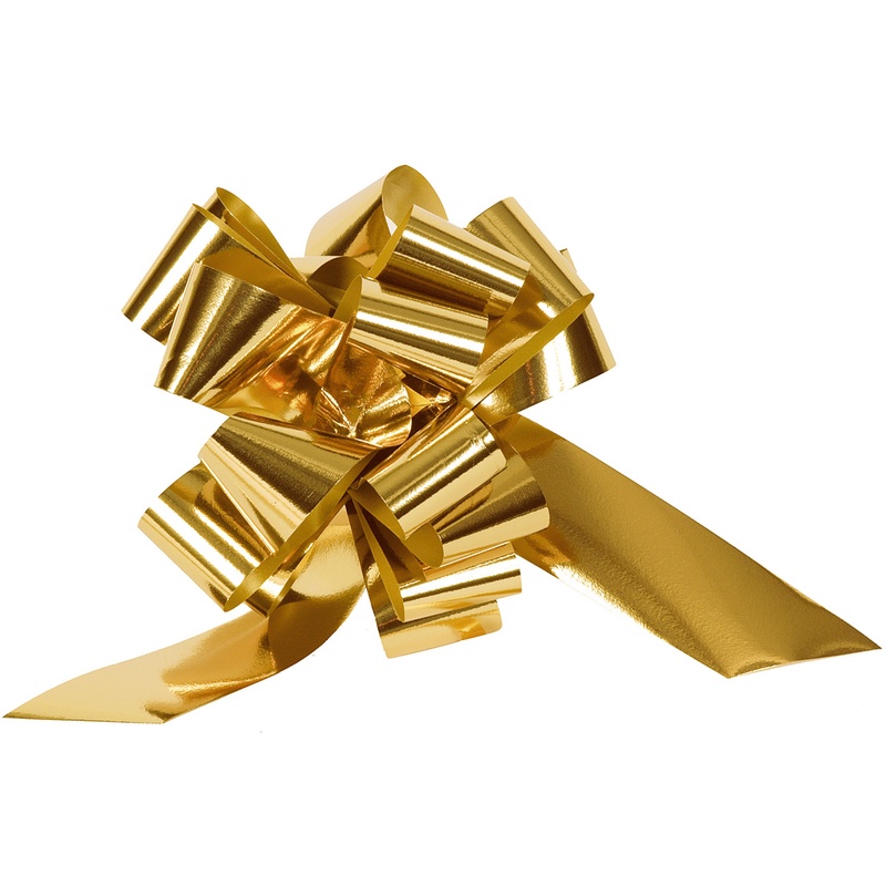 Metallisk Træksløjfe Guld - 5 stk (50 mm) | Guld tema Bånd - Temashop