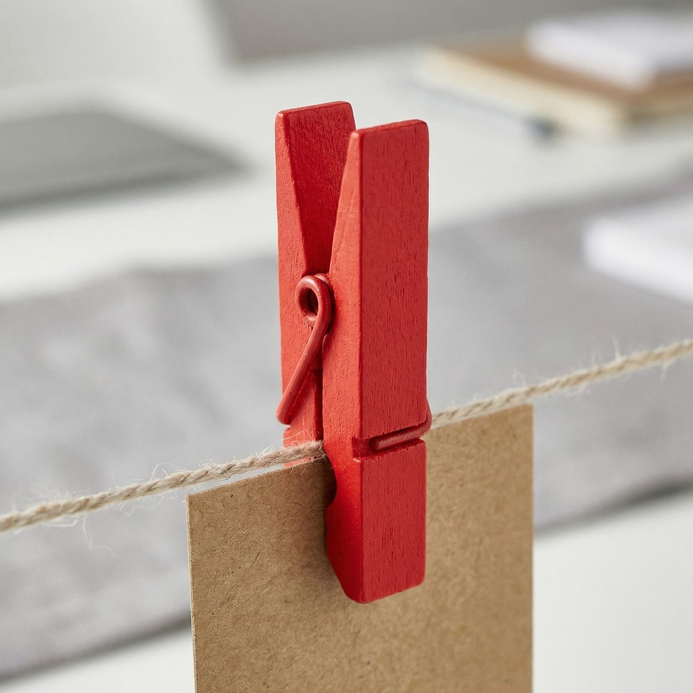 Træklemmer 3,5 cm Rød - 12 stk (3,5 cm) | Rødt tema Klemmer - Temashop