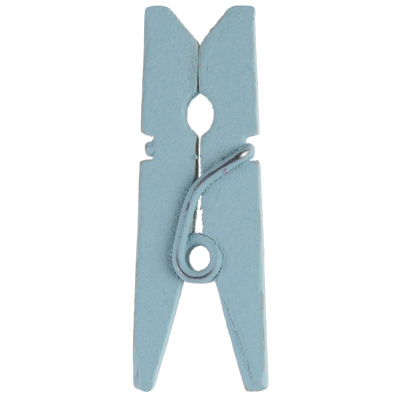 Træklemmer 3,5 cm Lyseblå - 12 stk (3,5 cm) | Blåt tema Klemmer - Temashop