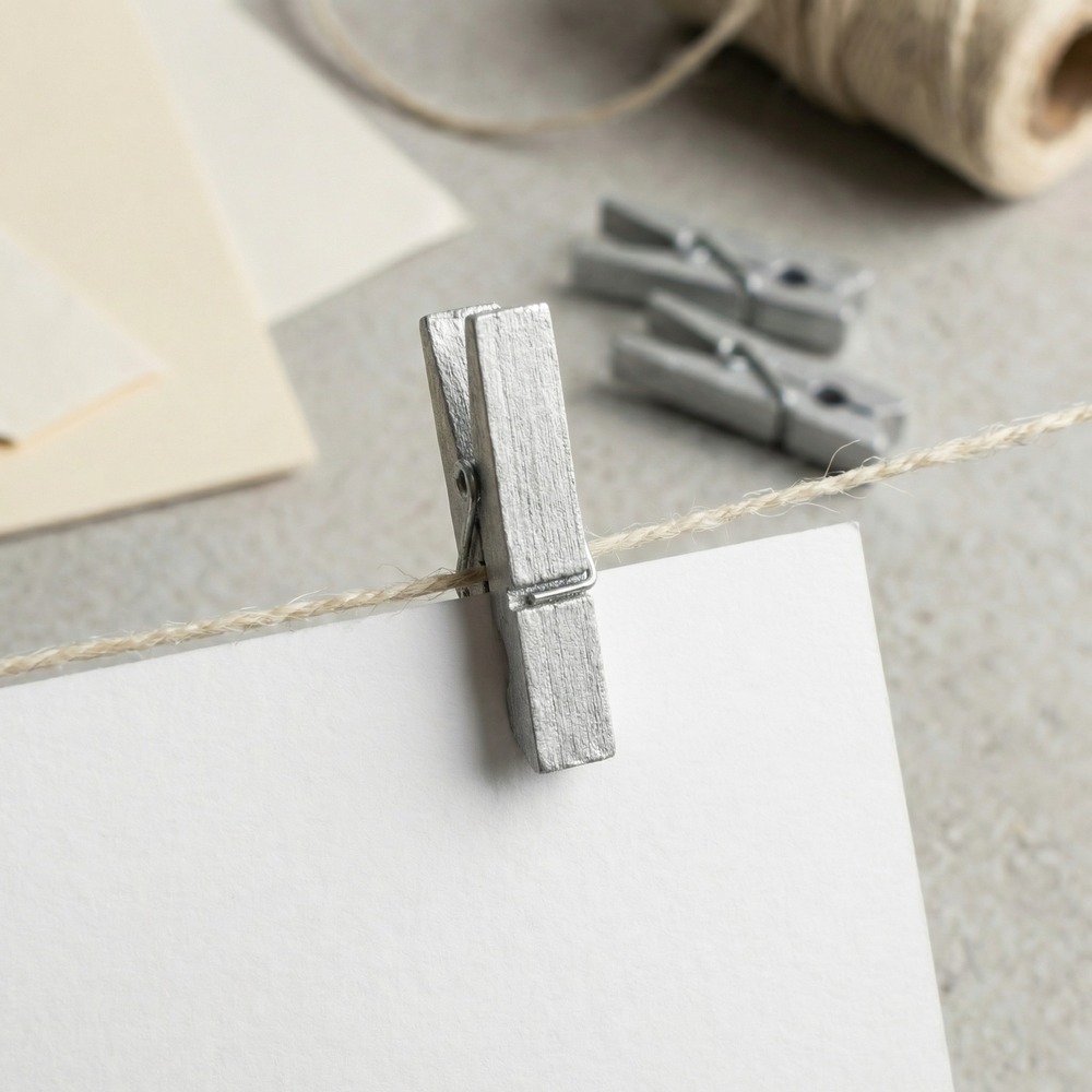 Træklemmer 3,5 cm Sølv - 12 stk (3,5 cm) | Sølv tema Klemmer - Temashop