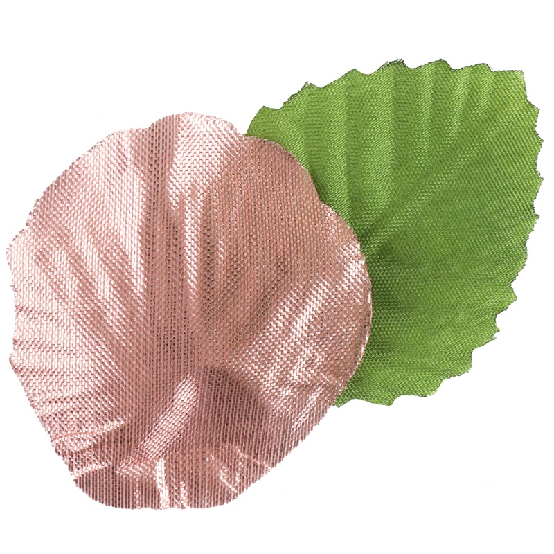 Metalliske Blade Bordpynt Grøn/Rosaguld - 100 stk (5 x 4,6 cm) | Natur tema Blade - Temashop