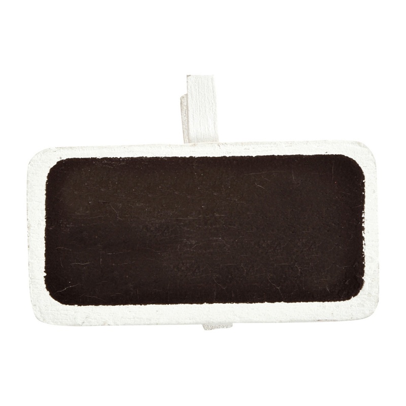 Mini Tavle Bordkort Hvid - 12 stk (4 x 3,3 cm) | Hvidt tema Bordnumre / bordkort / holdere - Temashop