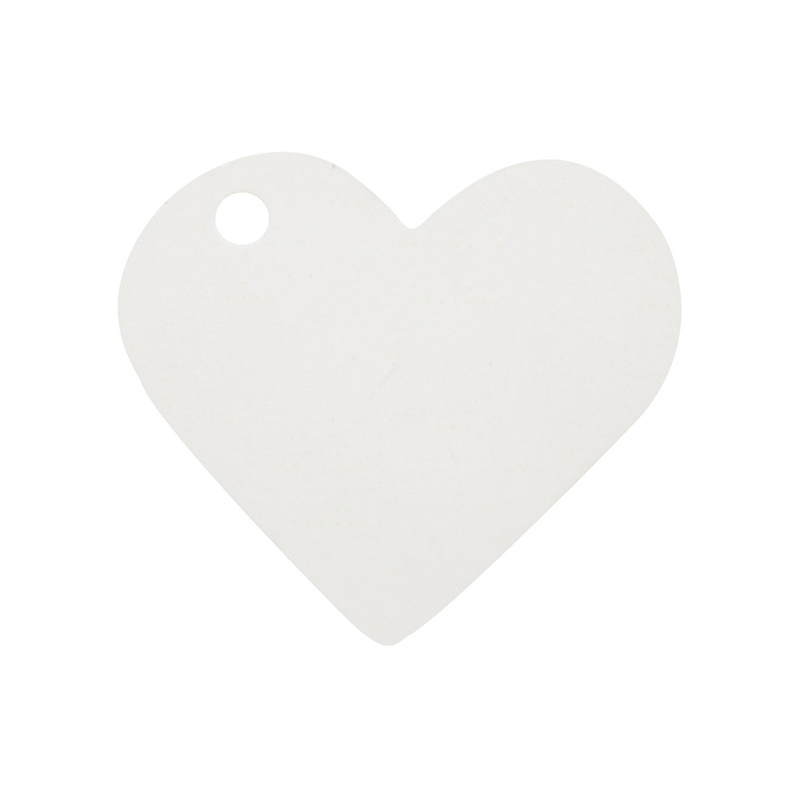 Mini Hjerte Bordkort Hvid - 10 stk (4 x 4 cm) | Kærlighed Bordnumre / bordkort / holdere - Temashop