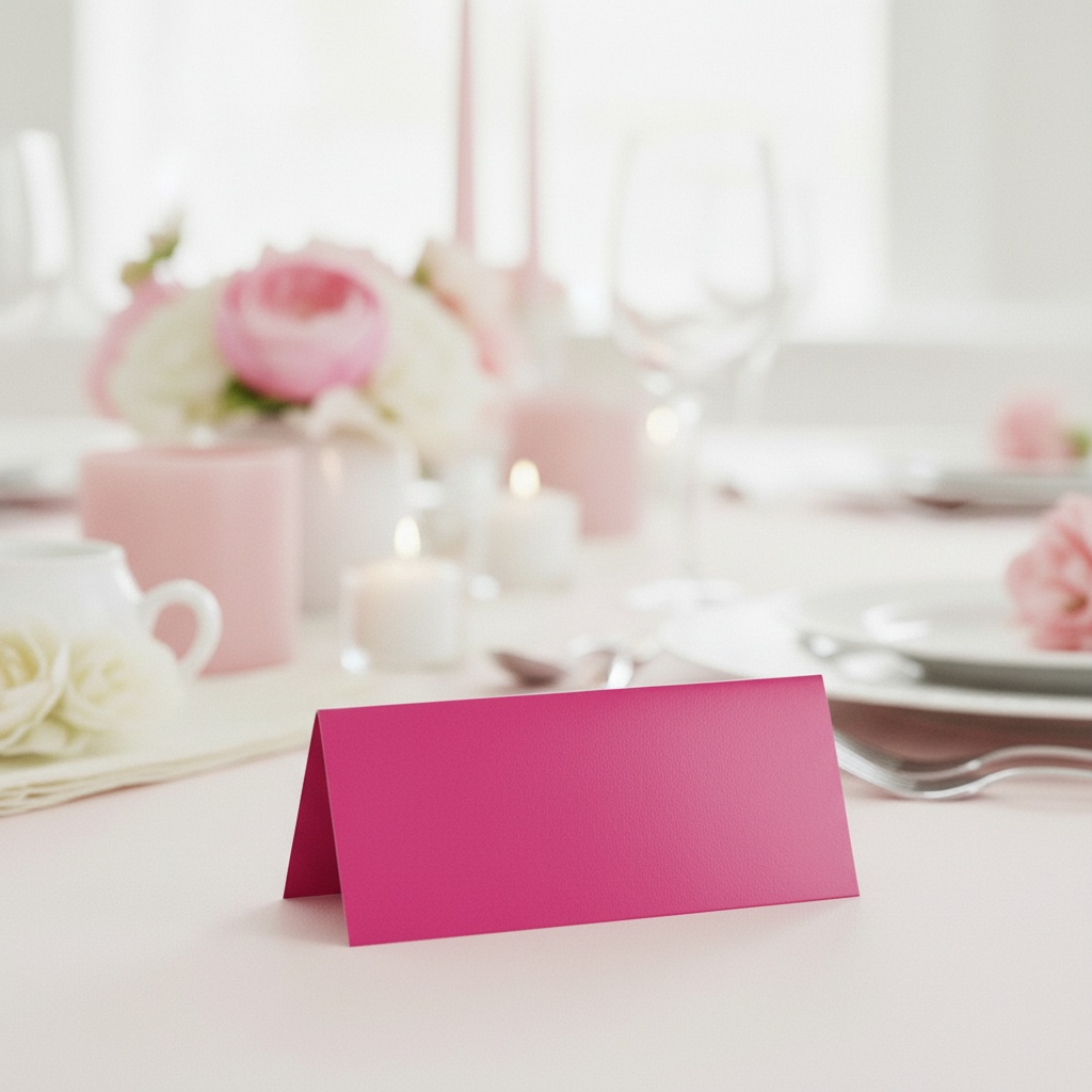 Bordkort Pink - 10 stk (7 x 3 cm) | Pink tema Bordnumre / bordkort / holdere - Temashop