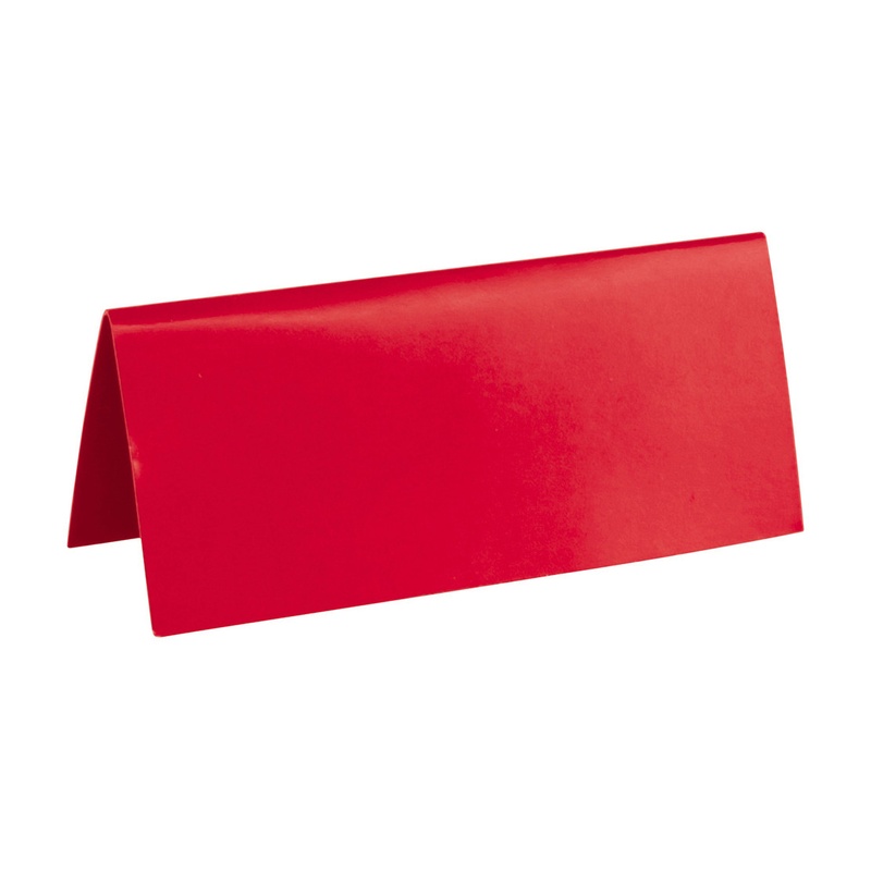 Bordkort Rød - 10 stk (7 x 3 cm) | Rødt tema Bordnumre / bordkort / holdere - Temashop