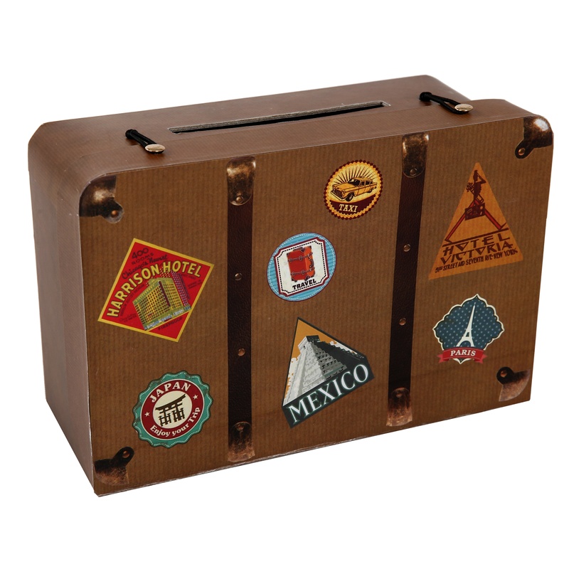 Rejsekuffert Pengeboks - 1 stk (24 x 16 x 10 cm) - Temashop