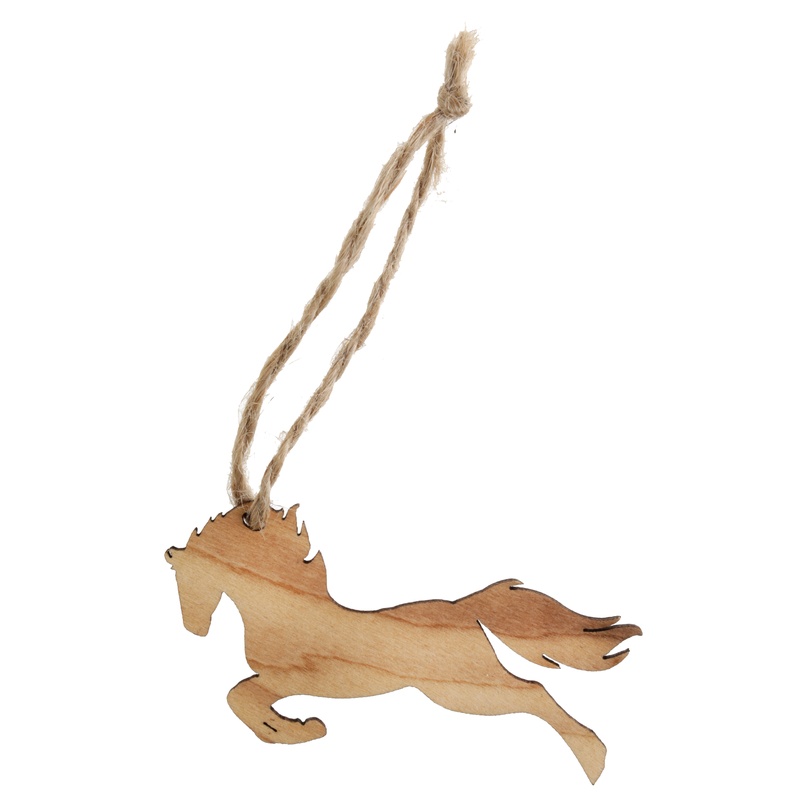 Hest Bordkort Med Snor Træ - 6 stk (7 x 4,2 cm) | Hest Bordnumre / bordkort / holdere - Temashop
