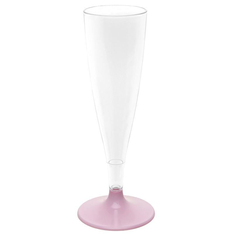 Plast Champagneglas Lyserød - 6 stk (138 ml) | Lyserødt Tema Glas - Temashop