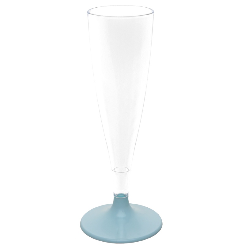 Plast Champagneglas Lyseblå - 6 stk (138 ml) | Lyseblåt Tema Glas - Temashop