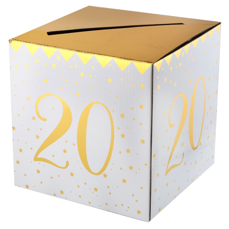 20 Års Pengeæske Guld - 1 stk (20 x 20 x 20 cm) | 20 år Æsker - Temashop