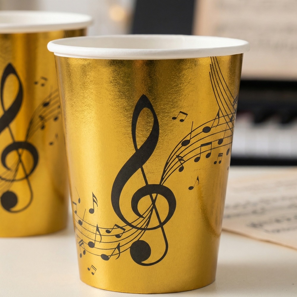 Musik Papkrus Guld - 10 stk (270 ml) | Musik Krus - Temashop