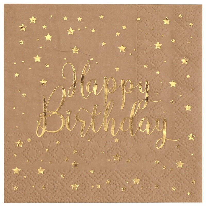 Happy Birthday Servietter Kraft