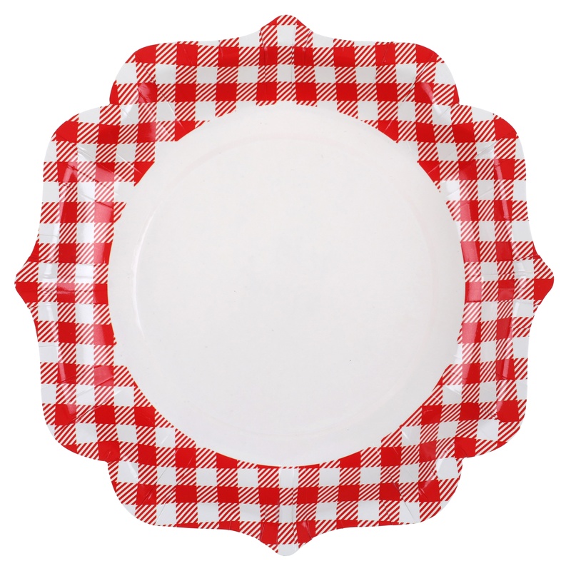 Ternede Picnic Paptallerkener - 10 stk (21 x 21 cm) | Picnic Tallerkner - Temashop