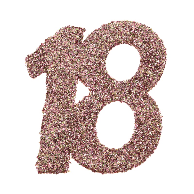 18 Års Bordtal Rosaguld - 6 stk (6 x 6 cm) | 18 år Centerpieces - Temashop