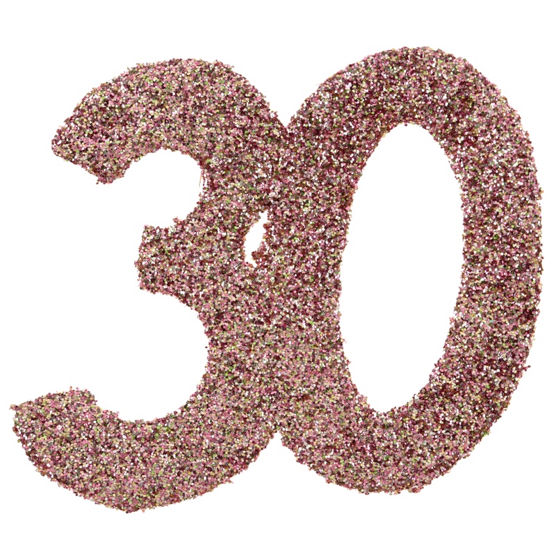 30 Års Bordtal Rosaguld - 6 stk (6 x 6 cm) | 30 år Centerpieces - Temashop