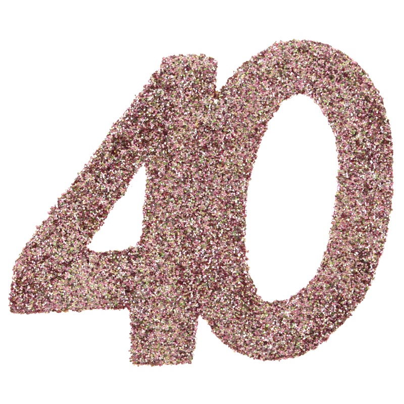 40 Års Bordtal Rosaguld - 6 stk (6 x 6 cm) | 40 år Centerpieces - Temashop