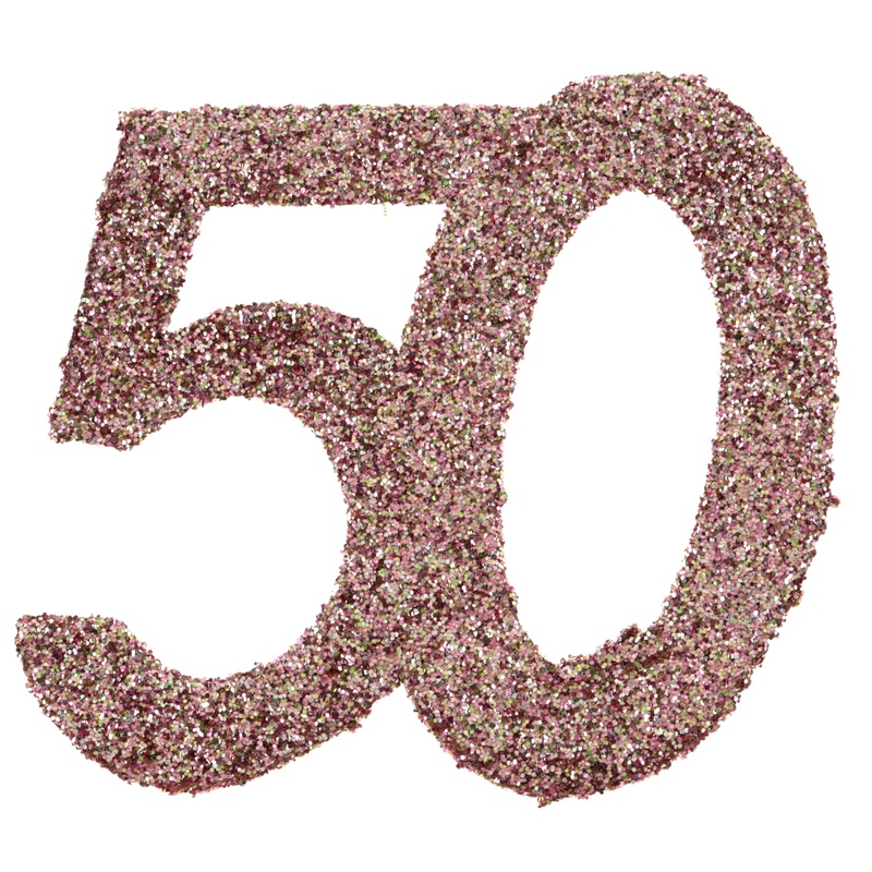 50 Års Bordtal Rosaguld - 6 stk (6 x 6 cm) | 50 år Centerpieces - Temashop