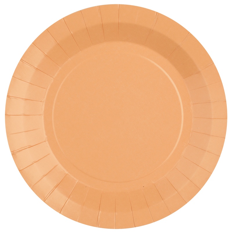 Paptallerkener Abrikos - 10 stk (Ø 22,5 cm) | Fersken Tema Tallerkner - Temashop
