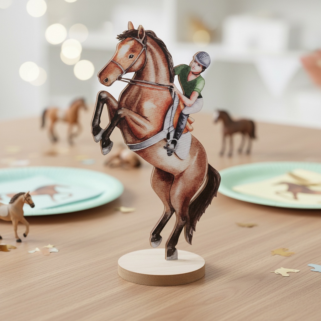 Stejlende Hest Borddekoration - 1 stk (12 x 7,5 x 20 cm) | Hest Centerpieces - Temashop