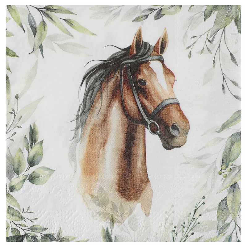 Heste Servietter - 20 stk (33 x 33 cm) | Hest Servietter - Temashop