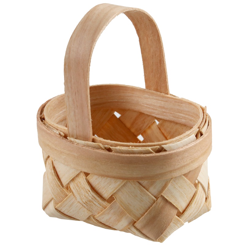 Mini Dekorativ Fletkurv - 1 stk (6 x 4,5 x 7,5 cm) | Natur tema Æsker - Temashop