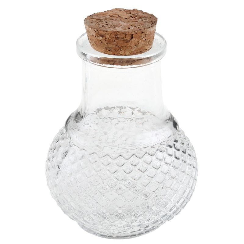 Vintage Glasflaske Med Korkprop - 1 stk (5,5 x 6 cm) - Temashop